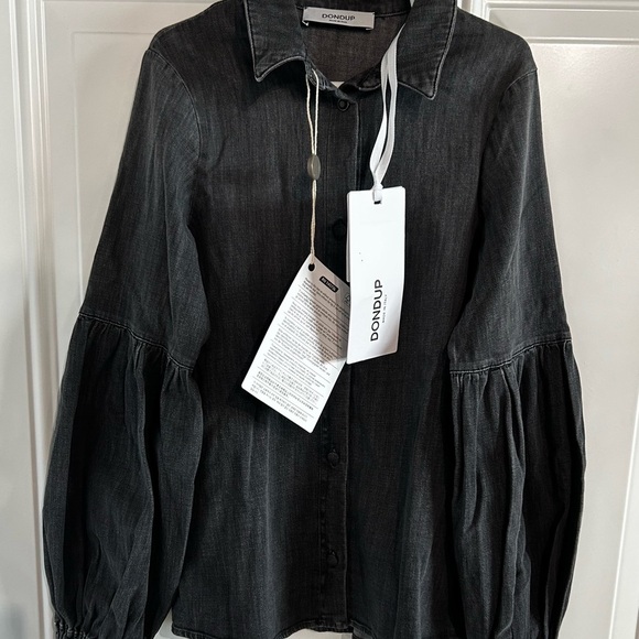 ✨DONDUP Black Button-Up Denim Shirt NWT Sz Medium✨ - Picture 2 of 9